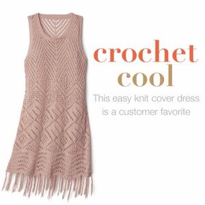 ALLISON NEW YORK Fringe Crochet Tunic Coverup